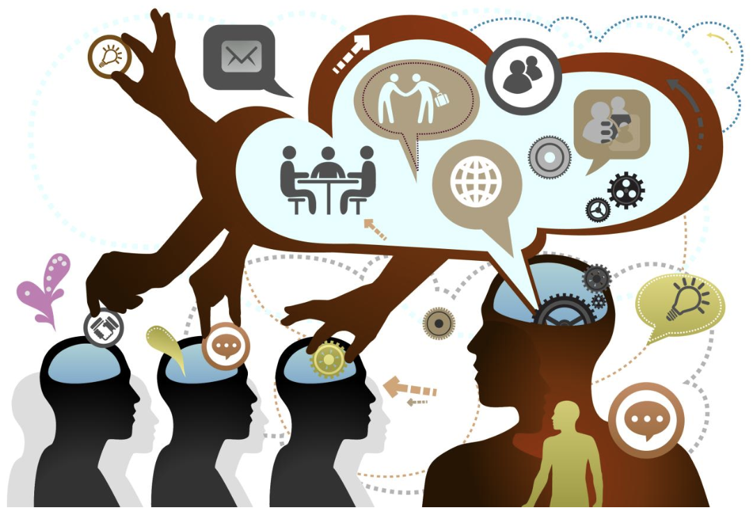 Illustration of ineffective knowledge transfer showing only one person retaining true understating from a shared knowledge flow.